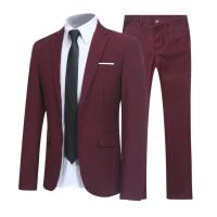 Conjunto de Traje de Primavera para Hombres Chaqueta de Pantalón de Color Sólido Talla Grande - details 6