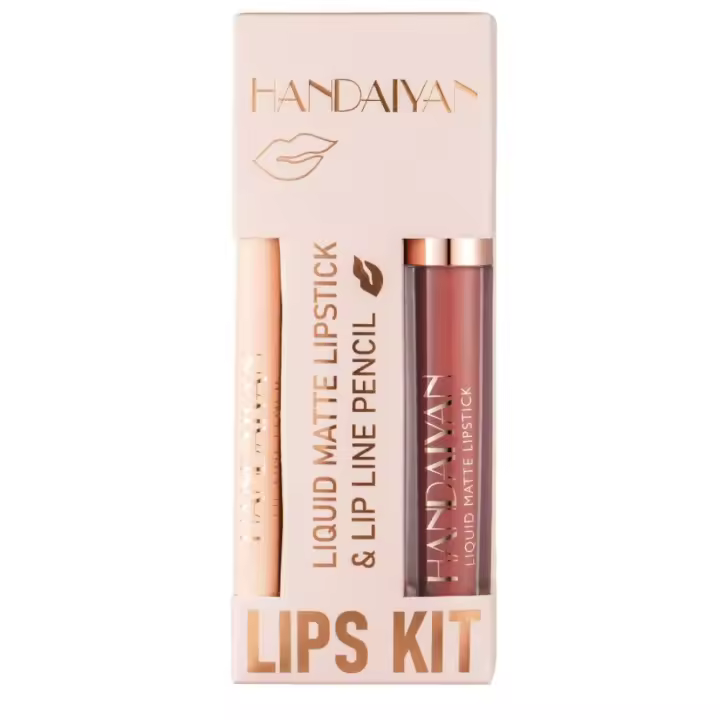 Lápiz de Delineador de Labios Mate Antiadherente de Duración Larga, No se Desvanece, Resistente al Agua, Kit de Brillo de Labios - 1