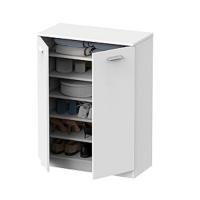 PITARCH |   Zapatero Recibidor Mueble Auxiliar Estrecho 2 Puertas para Entrada Blanco, 12 Pares de Zapatos, 82x74x25cm, Colección Tibet - details 8