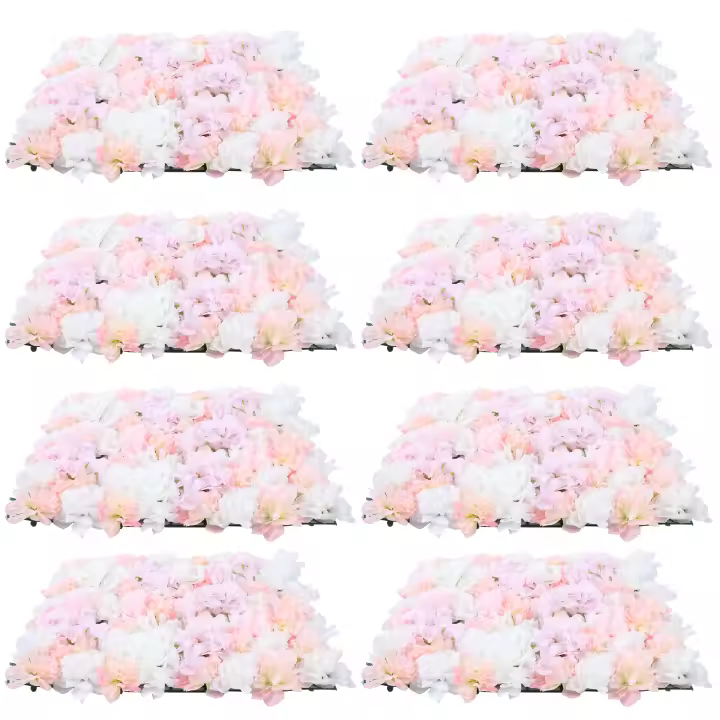 Panel de pared de flores de seda Artificial para boda, telón de fondo Floral, decoración de fiesta, 8 piezas - 1
