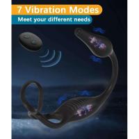 Empaquetado privado SEX Control remoto Butt Plug Masajeador de próstata Vibrador anal con anillo estimulante del perineo Juguete sexual para hombres - details 5