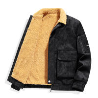 Chaqueta de Cuero para Hombre, Estilo Retro, Forro Polar Sólido, Abrigo Cálido, Nuevo, Cómodo, Informal, con Solapa, Parka de Invierno, Moda Sencilla, Gruesa - details 4