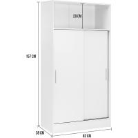 Multiusos de Gran Capacidad con Puertas correderas en Color Blanco (Alto 157 / Ancho 82 / Fondo 38) cm - details 1