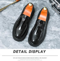 Plataforma de moda para hombres que aumenta los mocasines club nocturno estilista zapatos de moda. - details 9
