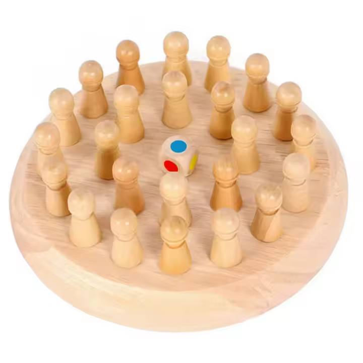 Juego de ajedrez de memoria de madera, juegos de mesa familiares para niños y adultos, juguete educativo de aprendizaje preescolar Montessori - 1