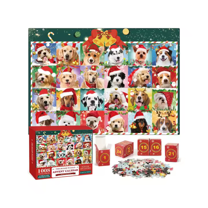 Calendario de Adviento 2024 de Navidad, , Rompecabezas de 1008 Piezas, Regalos de Navidad para niños, Adolescentes y Adultos - 1