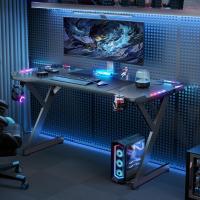 120 cm × 60 cm, Mesa Gamer Ergonómica con LED, Escritorio Gaming con Tablero de Fibra de Carbono - details 3