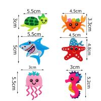 Pajitas de plástico reutilizables para fiesta de cumpleaños, Pajita plegable de 8 piezas, para beber, Animal del océano - details 6