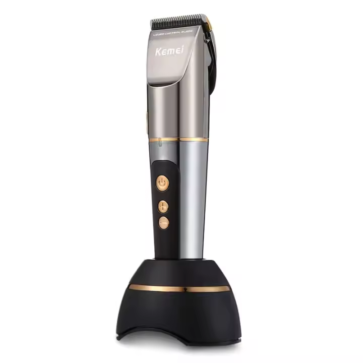 Kemei-recortadora eléctrica recargable profesional, batería de litio, cabezal de acero al carbono, cortadora de pelo lavable, KM-9160 - 1