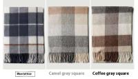 Bufanda de invierno 100% de lana, chal largo y cálido con patrón a cuadros para mujer, accesorio para adultos con estampado digital, 30x180cm - details 3