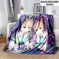 Manta para dormir de felpa Kawaii con estampado de arte moderno, archivo azul de Anime, sala de estar, sofá, regalo de cumpleaños para amigos y familiares - details 3