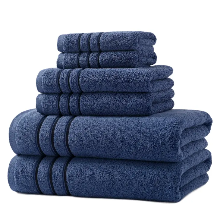 Toalla de algodón puro Toalla de baño toalla cuadrada de seis piezas conjunto puro algodón grueso suave Wxxbd - 1