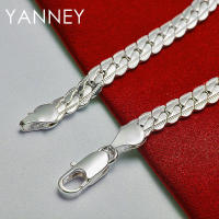 Pulseras de cadena lateral de plata para mujeres y hombres, joyería de 6 mm - details 3