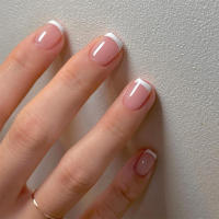 24pcs Uñas Postizas De Almendra Larga Con Línea Blanca Diseño Francés Para Instantáneamente Mejorar Tu Apariencia Uñas Postizas ABS Para Fiesta Verano - details 0