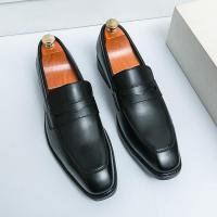 Mocasines de cuero simples para hombre, zapatos de negocios elegantes, moda Formal de lujo, zapatos casuales de oficina de un pie, color negro - details 2