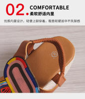 Tamaño grande para mujer, novedad de verano, sandalias coloridas con suela gruesa y tacón con diamantes de imitación - details 2
