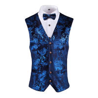 Chaleco steampunk dorado para hombre, talla asiática sin mangas, chaleco delgado, azul, rojo, plateado - details 4
