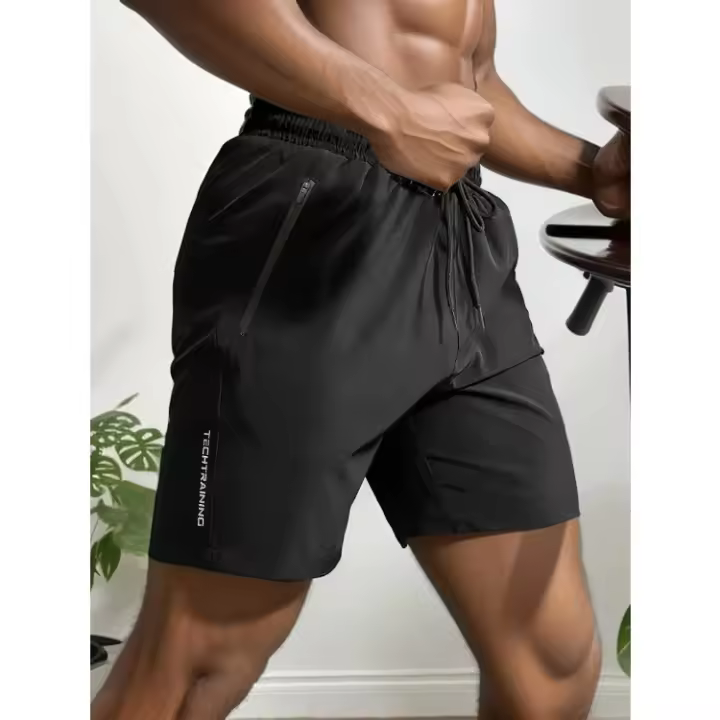 Pantalones Cortos Deportivos de Cintura con Cordón para Hombres en Verano - 1