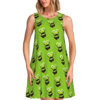 Vestido Duo de búho sin mangas informal para mujer, divertido pájaro verde, viajes personalizados, D-Duogos - details 184