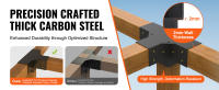 SucceBuy Kit de soporte para pérgola, soporte de esquina resistente para carpintería, kit de base de poste de bricolaje para cenadores y patios - details 1