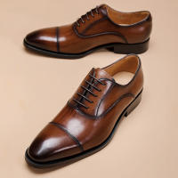 Zapatos de negocios para hombre, tres juntas de cuero, para caballero - details 14