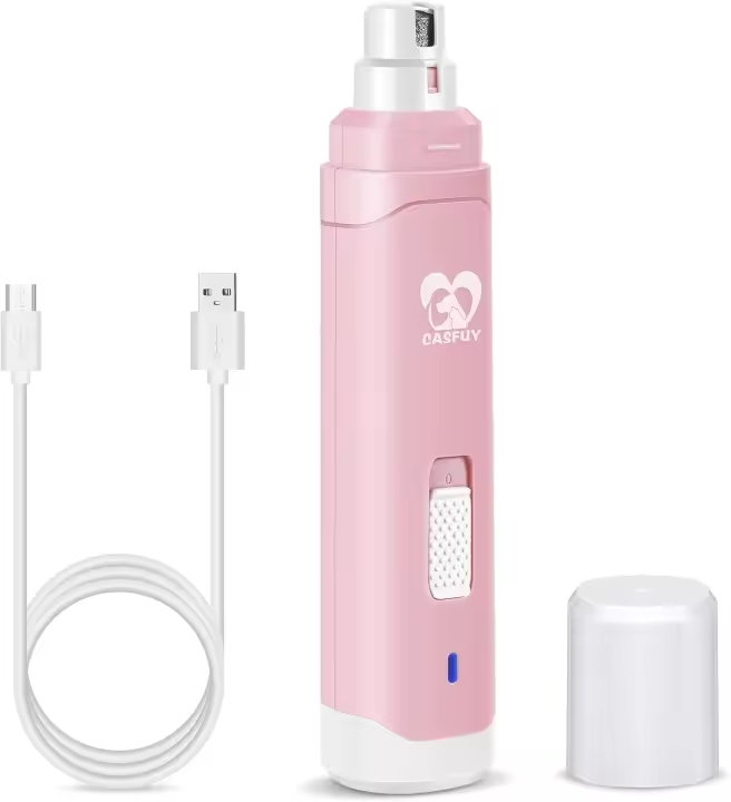Casfuy Molinillo para Perros Mejorado - Recortador de Uñas para Mascotas Recargable eléctrico Profesional de 2 Velocidades Patas Indoloras Aseo Suavizado para - 1