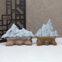 Jardín de hadas de montaña en miniatura de piedra, bonsái, Rocalla, Zen, paisaje, adorno, acuario, pecera, accesorios de decoración del hogar - details 1