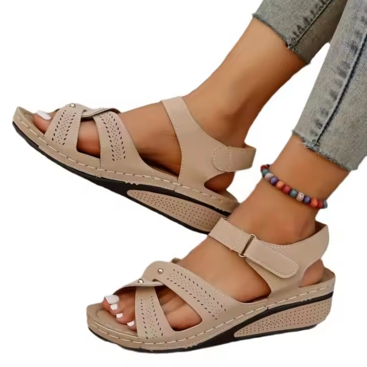 Nuevas sandalias casuales de talla grande, zapatos romanos de mujer, sandalias de cuña para mujer - 1