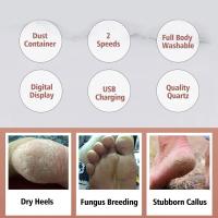 Callus Remover el pie eléctrico Callus Remover Kit reccharable Callous 3 Grind Head archivo portátil resistente al agua Dead Hard Cracked Dry Skin Pedicure - details 6