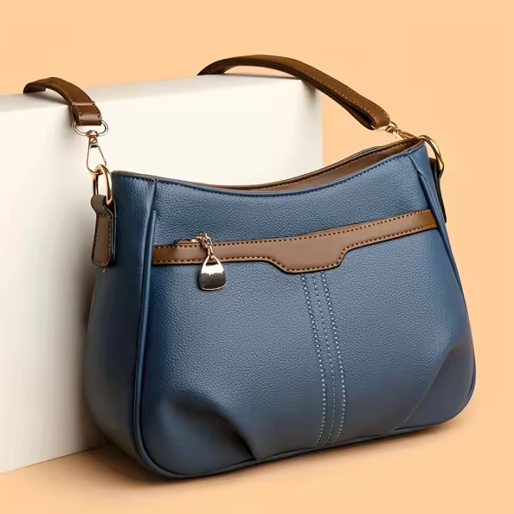 Weidola Bolso bandolera minimalista para mujer, tela suave con correa ajustable desmontable, cierre de cremallera, dos compartimentos con cremallera - 1