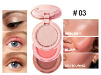 Trio difusor 3 en 1, paleta de maquillaje de colorete de contorno y resaltado, bronceador de crema, colorete en polvo suave y sedoso, resaltador brillante - details 13