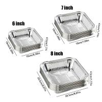 Bandeja de papel de aluminio para alimentos, caja de papel de aluminio antiadherente reutilizable para horno, herramientas para hornear barbacoa, bandeja para freidora de aire resistente al aceite, 6/7/8 pulgadas, 10 Uds. - details 0