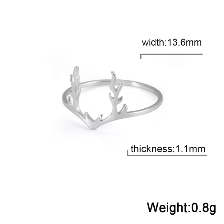 Skyrim-Anillo de astas de alce para mujer, anillos de dedo de cuerno de ciervo de acero inoxidable, joyería de regalo al por mayor, 2025 - 1