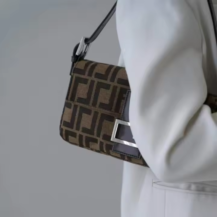 Bolsa de crema baguette, bolsa de pasta de árbol con corteza vintage, bolsa de axila portátil, bandolera, bolsa de lona informal. - 1