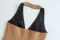 Cuello halter y botones delanteros para mujer, chaleco sin mangas con espalda descubierta, abrigo de mujer, tops elegantes, moda - details 6