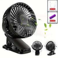 Ventilador portátil con Clip, recargable por USB enfriador de aire, 3 velocidades, para mesa y Escritorio - details 8