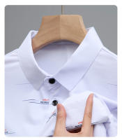 Verano 2025 nueva camisa polo de manga corta para hombres camiseta delgada estampada informal de negocios suelta y transpirable - details 6
