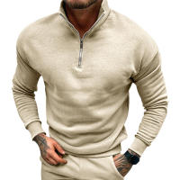 Chaqueta de color liso con cuello alto y media manga larga, para hombre - details 43