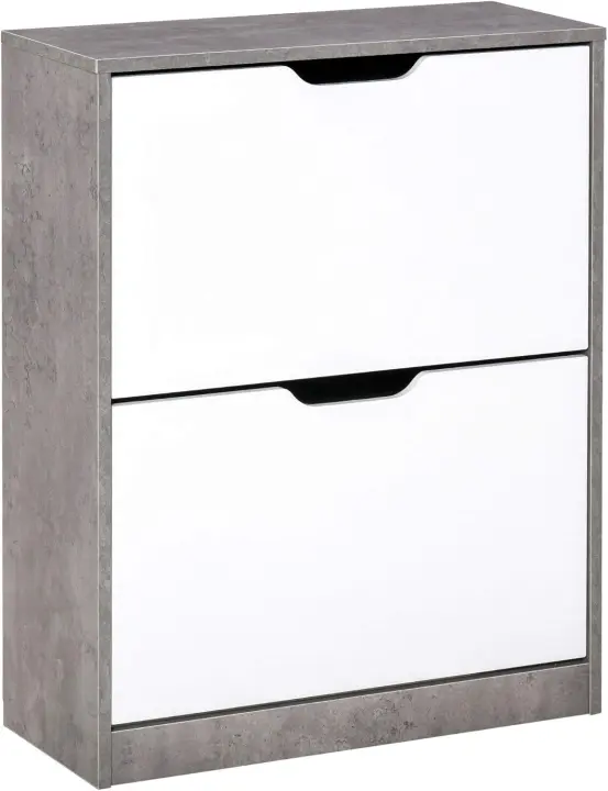 Mueble Zapatero Moderno de 2 Cajones Ajustables Estilo Armario para 8 Pares de Zapatos - 1