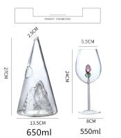 Separador piramidal de iceberg rojo de borosilicato único, botella de whisky, herramienta para verter, copa de vino - details 4
