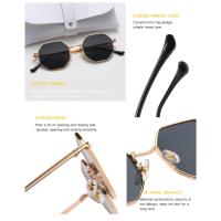 Gafas de Sol Retro de Metal Poligonal Marca de Lujo para Hombres y Mujeres Protección UV400 - details 21