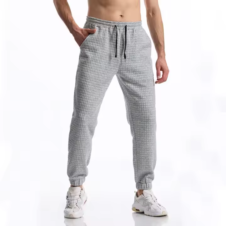 Grille Design tissu hommes pantalons de Sport décontractés pantalons de Sport de gimnasia para hombres survêfun pantalons de survênement entrenamiento Jogging pantalons longs - 1
