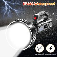 Linterna LED de alta potencia impermeable, linterna de pesca, recargable por USB, potente reflector, lámpara de Camping - details 0