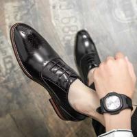 2025 zapatos puntiagudos de cuero de vestir de negocios para hombres, vestido de novia estilo Oxford para caminar, zapatos de fiesta - details 14