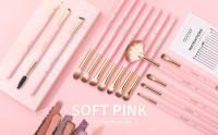 Brochas de Maquillaje Rosa Docolor 15Pcs Herramientas de Mezcla de Belleza para Sombra de Ojos Delineador de Pestañas Cejas - details 0
