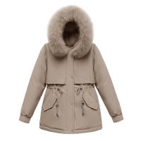 Parka cálida de invierno, abrigo de algodón polar con capucha de piel y bolsillos para clima frío al aire libre - details 7