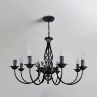Candelabros de hierro forjado para decoración de interiores, lámparas modernas de color negro para comedor, sala de estar y hotel - details 7