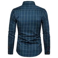 Camisa de algodón para hombre, camisa de manga larga a cuadros, informal, de negocios, ajustada, para oficina, 1311 - details 6