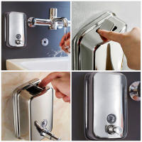 Dispensador manual de champú de acero inoxidable grueso 304, botella desinfectante para manos montada en la pared, utilizada en el baño - details 0