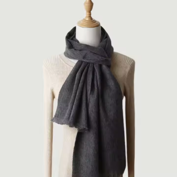 Bufanda de cachemira lisa para mujer de diseñador de invierno 32x180cm adulto - 1